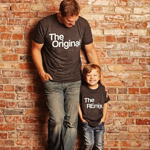 Son | Child | Dad | Original | Remix | Set | Clothing | Match | Mini Me | Shirts | Custom | Tops and Tees | For Gift | Birthday | Unisex | The Original The Remix | Kaans Designs